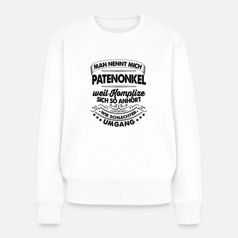 Patenonkel Onkel Taufpate Neffe Taufe Geschenk - Frauen Premium Bio Pullover - Weiß