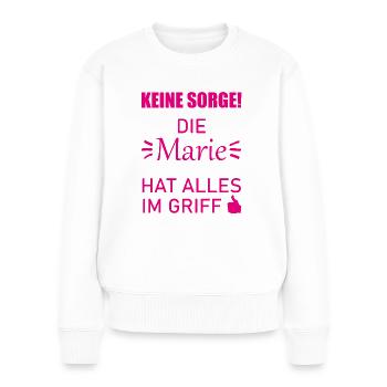 Marie Vorname Geschenk Cooler Spruch Namenstag - Frauen Premium Bio Pullover - Weiß - Vorne - Julia (174cm)
