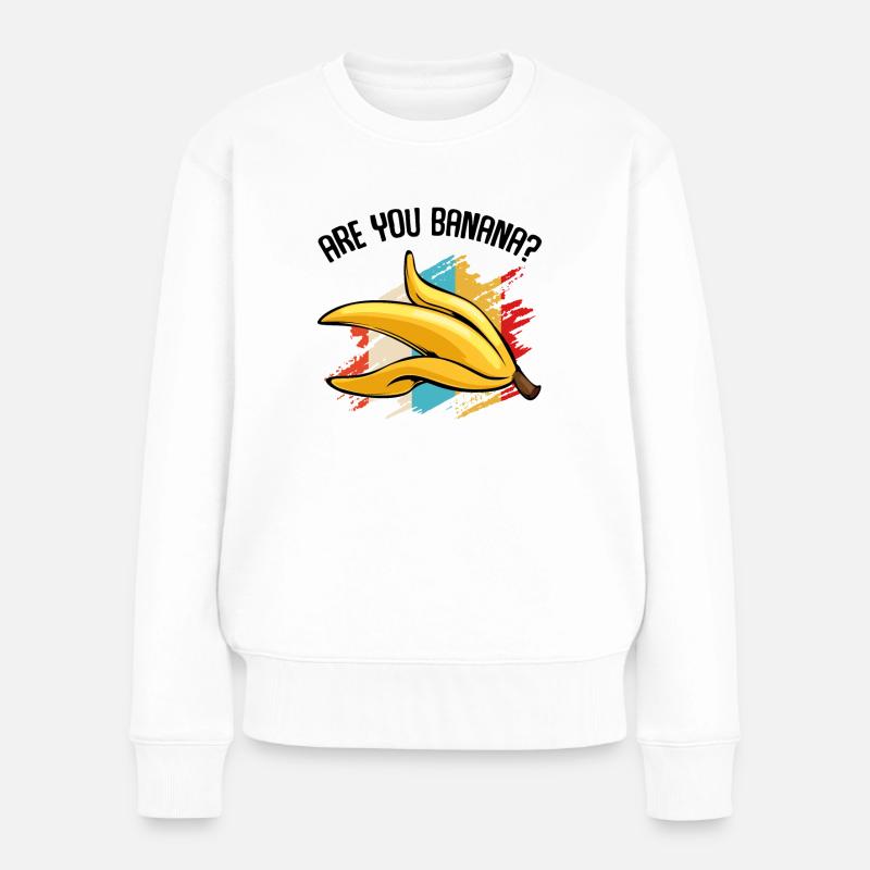 Bananen Frucht - Frauen Premium Bio Pullover - Weiß