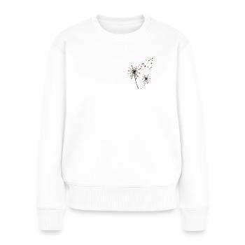 Wein Pusteblume Löwenzahn Weinliebhaber Geschenk - Frauen Premium Bio Pullover - Weiß - Vorne - Julia (174cm)
