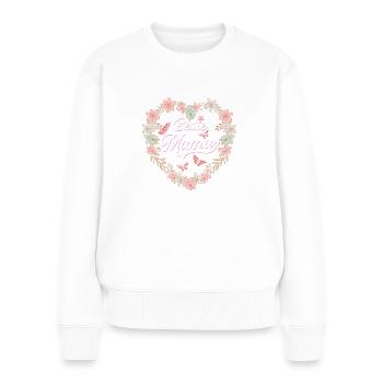 Beste Mama Blumenkranz Muttertagsgeschenk - Frauen Premium Bio Pullover - Weiß - Vorne - Julia (174cm)