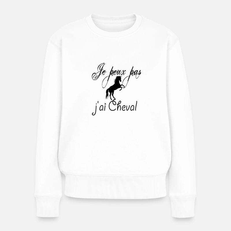 Je peux pas j ai Cheval - Pull Premium bio Femme - blanc