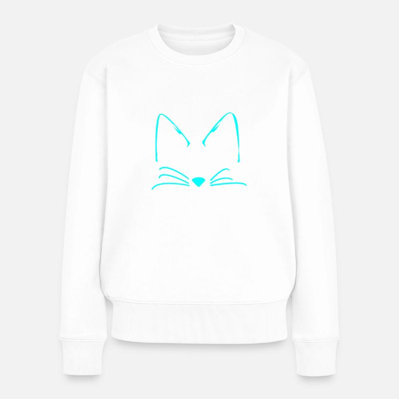 Katzen Katze süß - Frauen Premium Bio Pullover - Weiß