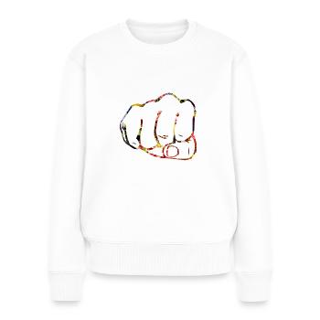 fist colorful edge subtle flowers fight art grunge - Women's Premium Organic Jumper - white - Front - Julia (174cm)