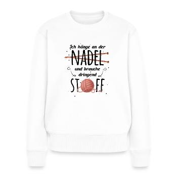 Witziger Strickwolle Spruch für Omas Geschenk - Frauen Premium Bio Pullover - Weiß - Vorne - Julia (174cm)