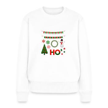 Weihnachten - Frauen Premium Bio Pullover - Weiß - Vorne - Julia (174cm)