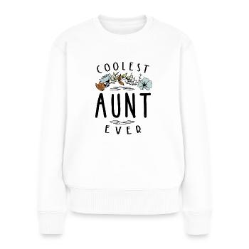 Tante la plus cool pour femme - cadeau tante - Pull Premium bio Femme - blanc - Devant - Julia (174cm)