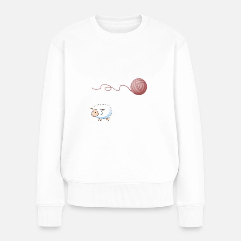 Witziger Wolle Spruch für Näherinnen Geschenk - Frauen Premium Bio Pullover - Weiß