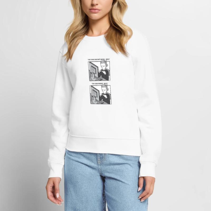 "My Code Works. WHY?" | Programmierer Frauen Premium Bio Pullover