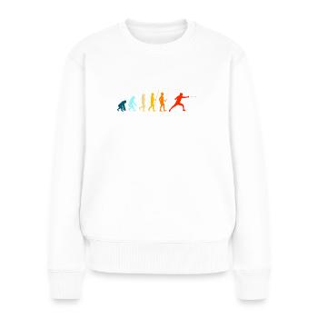 Evolution Fechter Fechten Hobby Training - Frauen Premium Bio Pullover - Weiß - Vorne - Julia (174cm)