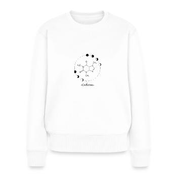Koffein Molekül mit Umrandung - Frauen Premium Bio Pullover - Weiß - Vorne - Julia (174cm)