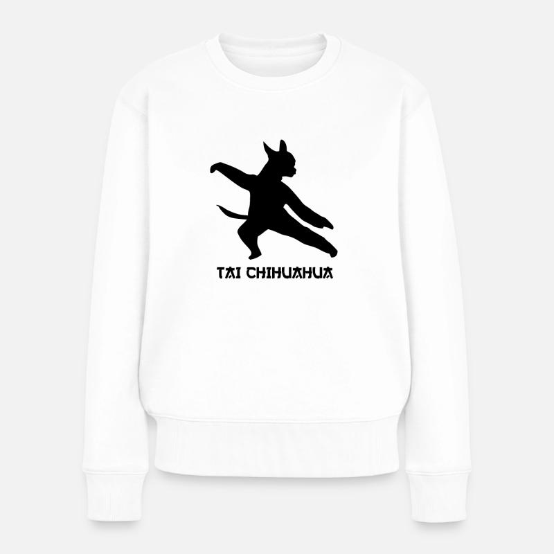 Tai Chihuahua - Frauen Premium Bio Pullover - Weiß