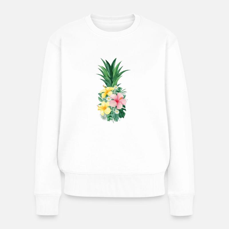Pineapple - Frauen Premium Bio Pullover - Weiß