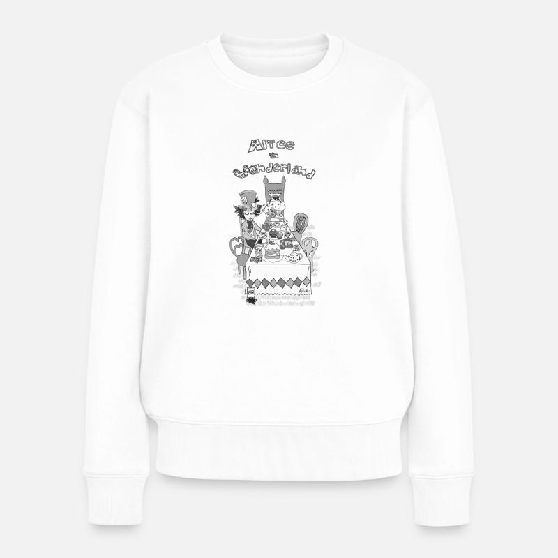 Alice im Wunderland - Frauen Premium Bio Pullover - Weiß