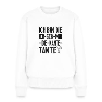 Lustige Sprüche Alkohol Tante Trinkreime - Frauen Premium Bio Pullover - Weiß - Vorne - Julia (174cm)