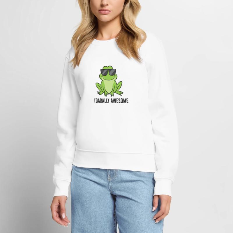 Cute Frog Lover Gift Toadally Awesome Funny Toad Frauen Premium Bio Pullover