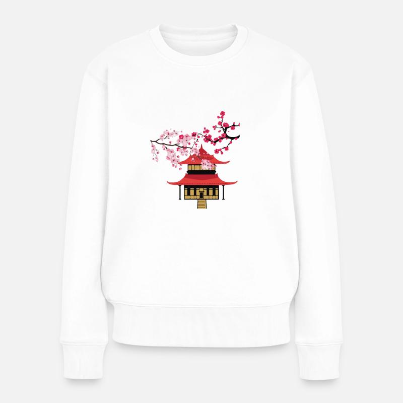 Fleurs de cerisier japonais - Pull Premium bio Femme - blanc