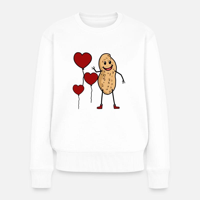 Félicitations anniversaire cacahuète coeur noix salutation - Pull Premium bio Femme - blanc