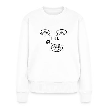 Mathématicien cadeau professeur de mathématiques Nerd Euler Pi - Pull Premium bio Femme - blanc - Devant - Julia (174cm)