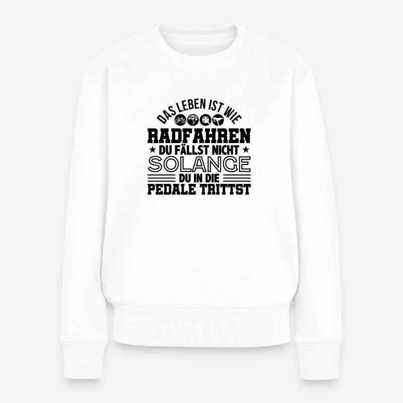 Fahrfahren Fahrrad - Frauen Premium Bio Pullover - Weiß