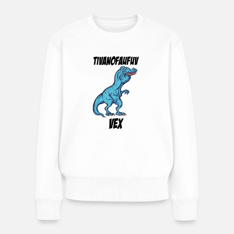 Witziger TRex Überbiss meme Geschenkidee - Frauen Premium Bio Pullover - Weiß