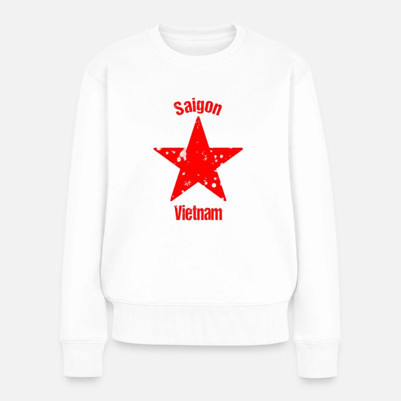 Saigon Vietnam Backpacker Reisen - Frauen Premium Bio Pullover - Weiß