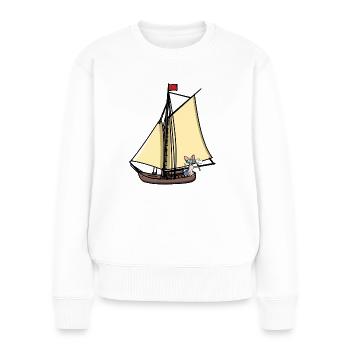 Marin voilier voilier chat en mer Maritim - Pull Premium bio Femme - blanc - Devant - Julia (174cm)