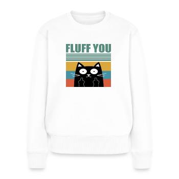 Fuck chat avec un majeur - Pull Premium bio Femme - blanc - Devant - Julia (174cm)