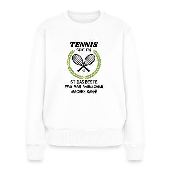 Perfekter Tennistrainer Spruch, Tennis Geschenk - Frauen Premium Bio Pullover - Weiß - Vorne - Julia (174cm)