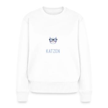 Teilzeit Erzieherin Vollzeit Katzenmama - Frauen Premium Bio Pullover - Weiß - Vorne - Julia (174cm)