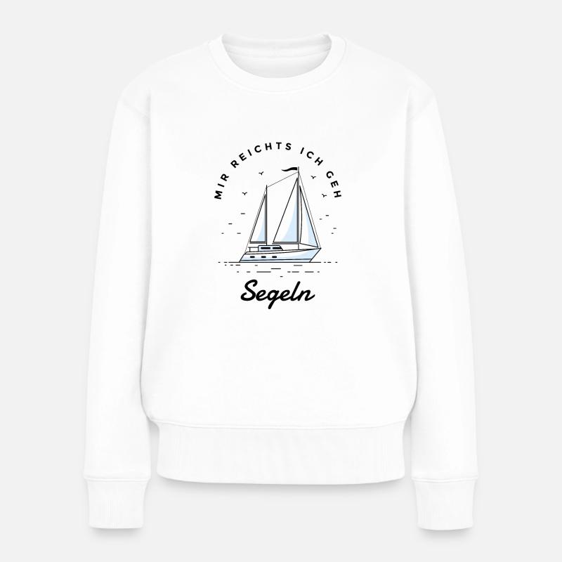 mir reichts ich geh segeln Segelboot - Frauen Premium Bio Pullover - Weiß