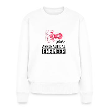 Futur ingénieur aéronautique - Pull Premium bio Femme - blanc - Devant - Julia (174cm)