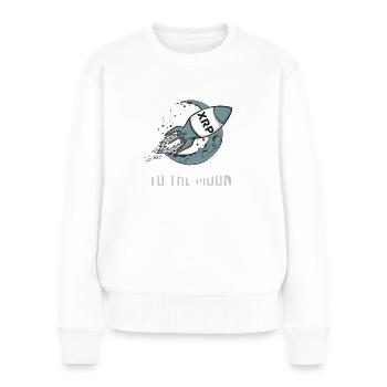 XRP Zum Mond XRP Ripple Crypto Cryptocurrency - Frauen Premium Bio Pullover - Weiß - Vorne - Julia (174cm)