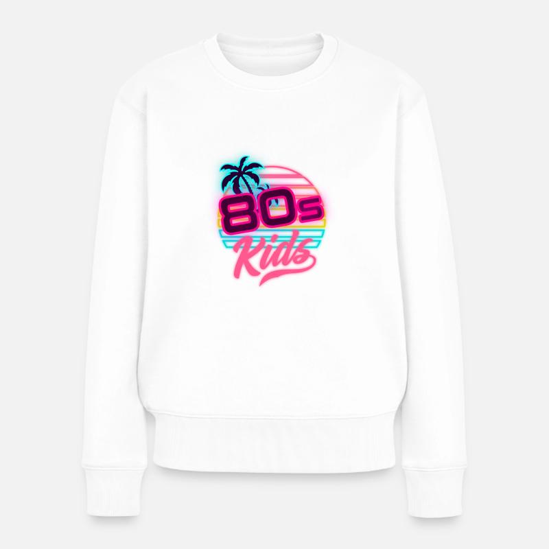 80er Kinder 80er Outfir 80er Retro 80er Jahre - Frauen Premium Bio Pullover - Weiß