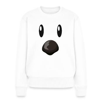 Wombat Gesicht Kostüm - Frauen Premium Bio Pullover - Weiß - Vorne - Julia (174cm)