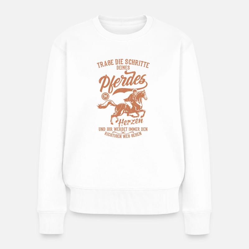 Pferde Spruch Pferdeliebhaber Pferdesprüche - Frauen Premium Bio Pullover - Weiß