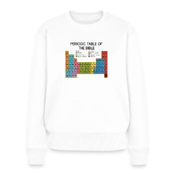 Bibel & Christliche Geschenke Bibelverse Jesus - Frauen Premium Bio Pullover - Weiß - Vorne - Julia (174cm)