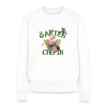 Garten Chefin - Frauen Premium Bio Pullover - Weiß - Vorne - Julia (174cm)