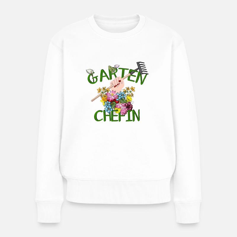 Garten Chefin - Frauen Premium Bio Pullover - Weiß