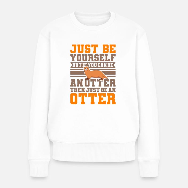 QUE Loutres otter Merch Mignon loutreur - Pull Premium bio Femme - blanc