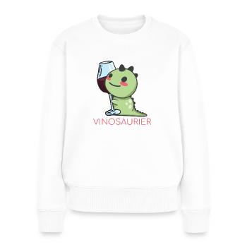 Vinodino - Wein Wine Vinosaurier für Weinliebhaber - Frauen Premium Bio Pullover - Weiß - Vorne - Julia (174cm)