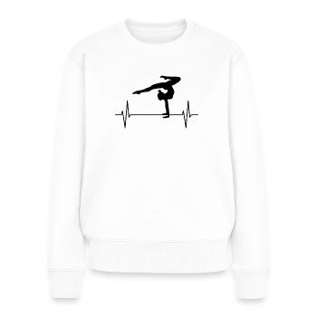Gymnastique battement de coeur ligne cadeau dames filles - Pull Premium bio Femme - blanc - Devant - Julia (174cm)
