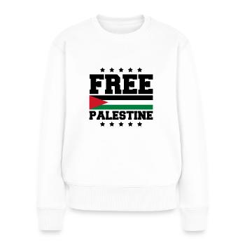 free palestine - Pull Premium bio Femme - blanc - Devant - Julia (174cm)