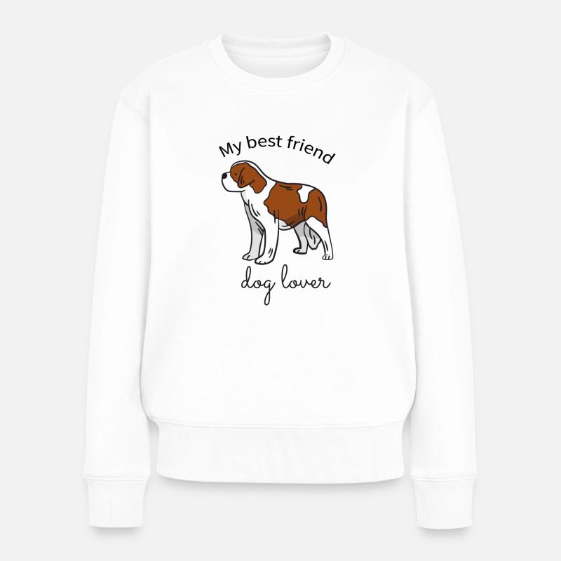 Bernhardiner - Frauen Premium Bio Pullover - Weiß