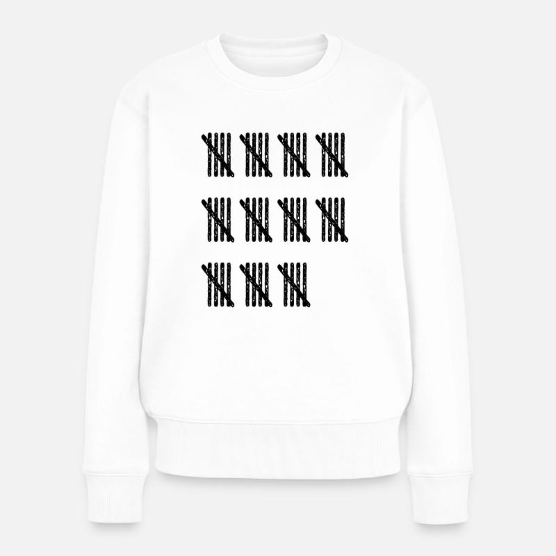 STRICHLISTE 55 Geburtstag Papa Lustig - Frauen Premium Bio Pullover - Weiß