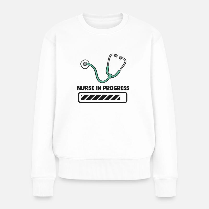 Zukünftige Krankenschwester - Frauen Premium Bio Pullover - Weiß