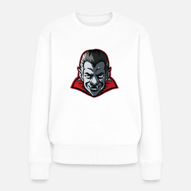 Vampir - Frauen Premium Bio Pullover - Weiß