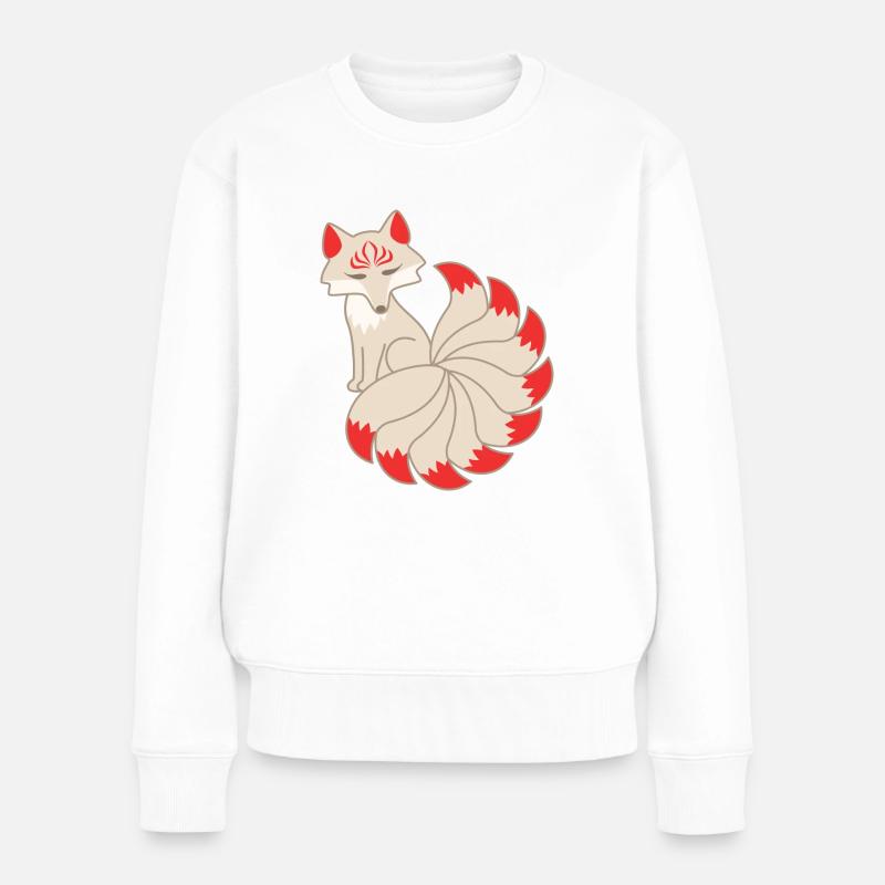 Kitsune Renard - Pull Premium bio Femme - blanc