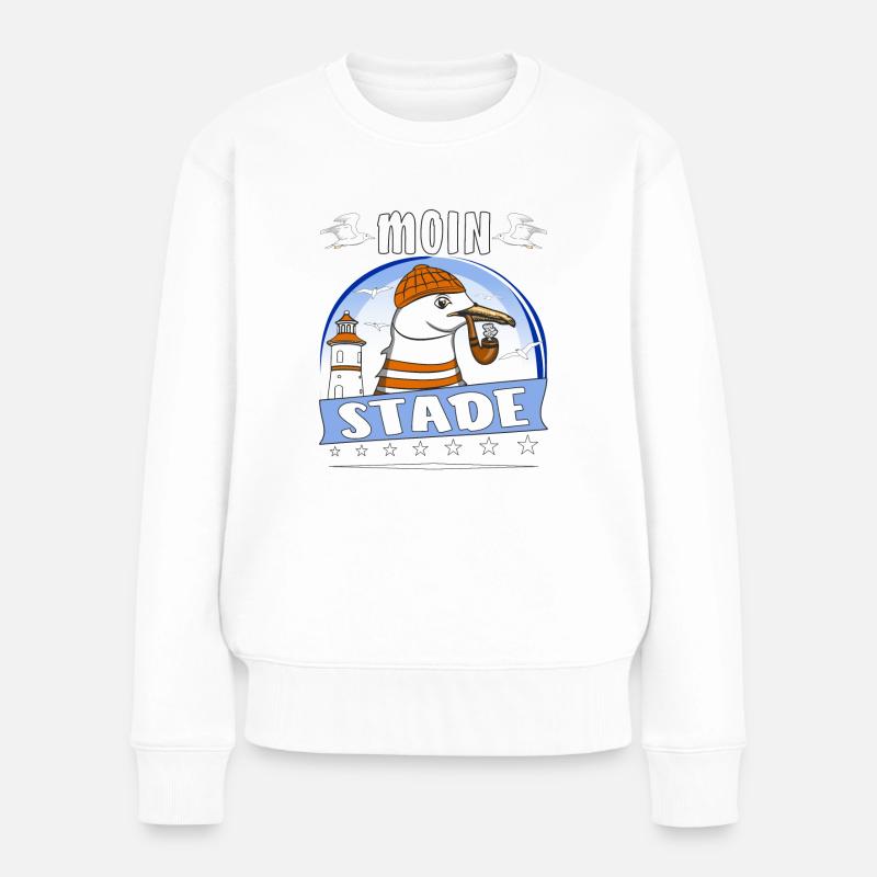 MÖWE MOIN STADE - Frauen Premium Bio Pullover - Weiß