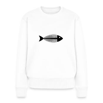 Fisch - Frauen Premium Bio Pullover - Weiß - Vorne - Julia (174cm)